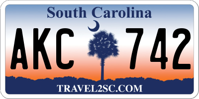 SC license plate AKC742