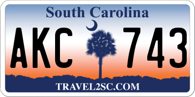 SC license plate AKC743