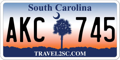 SC license plate AKC745