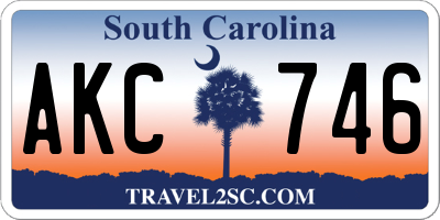 SC license plate AKC746