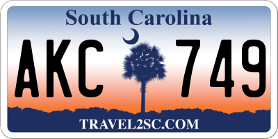 SC license plate AKC749