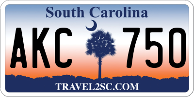 SC license plate AKC750