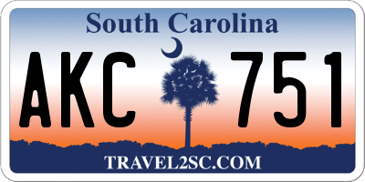 SC license plate AKC751