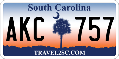 SC license plate AKC757