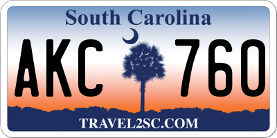 SC license plate AKC760
