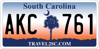 SC license plate AKC761