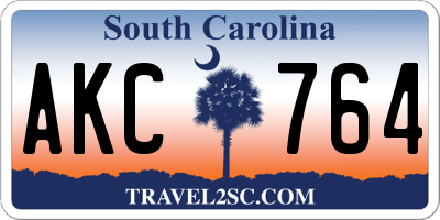 SC license plate AKC764