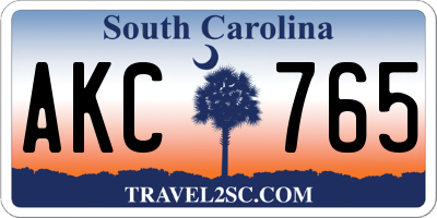 SC license plate AKC765