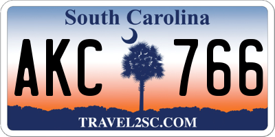 SC license plate AKC766