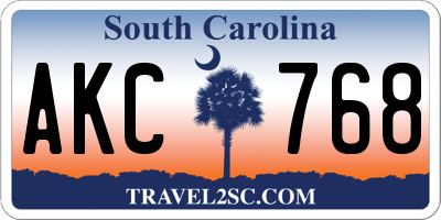 SC license plate AKC768