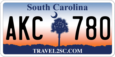 SC license plate AKC780