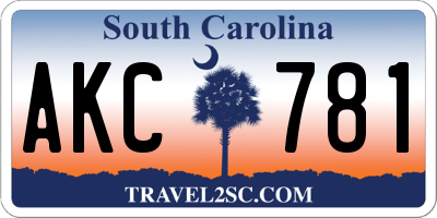 SC license plate AKC781