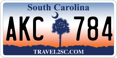 SC license plate AKC784