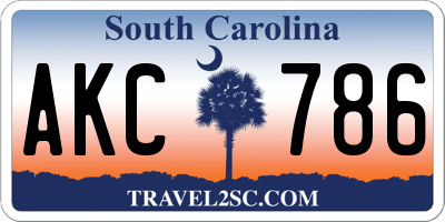 SC license plate AKC786