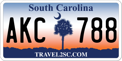 SC license plate AKC788