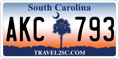 SC license plate AKC793