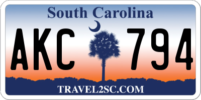 SC license plate AKC794