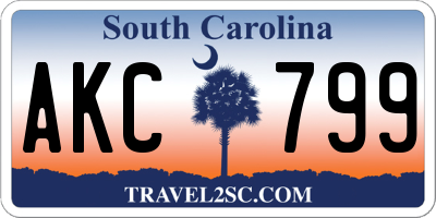 SC license plate AKC799