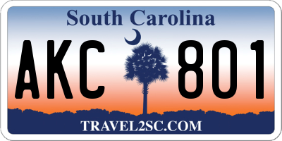 SC license plate AKC801