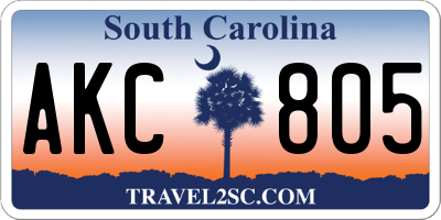 SC license plate AKC805