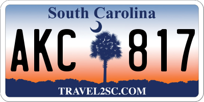 SC license plate AKC817
