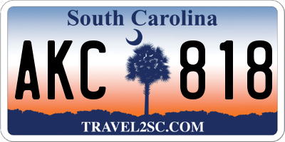 SC license plate AKC818