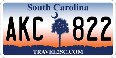 SC license plate AKC822