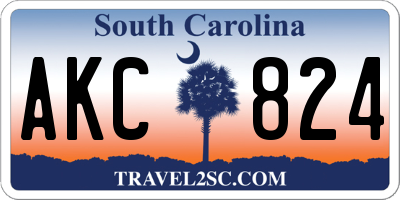 SC license plate AKC824