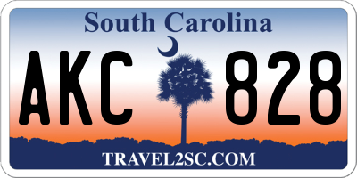 SC license plate AKC828