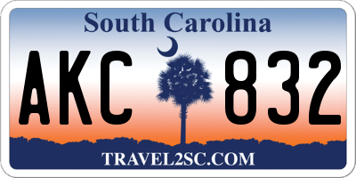 SC license plate AKC832