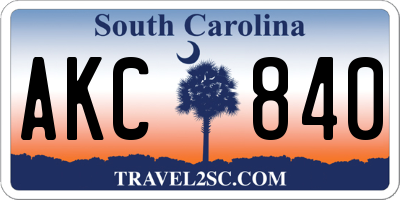 SC license plate AKC840