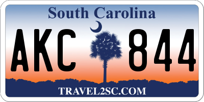 SC license plate AKC844