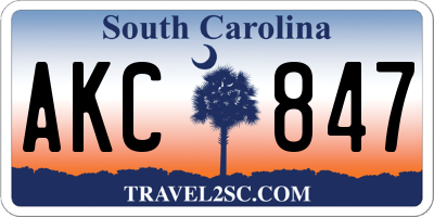 SC license plate AKC847