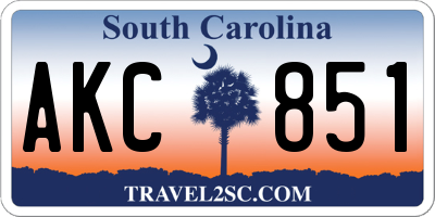 SC license plate AKC851