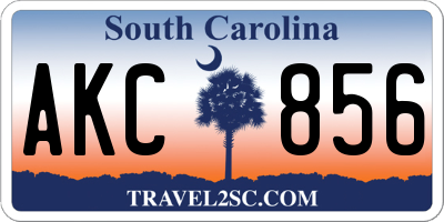 SC license plate AKC856