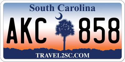 SC license plate AKC858
