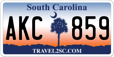SC license plate AKC859