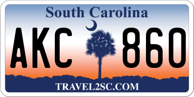 SC license plate AKC860