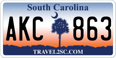SC license plate AKC863