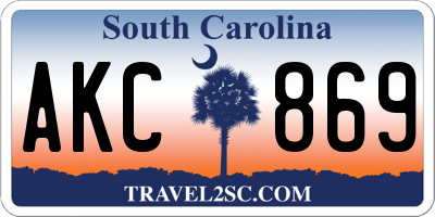 SC license plate AKC869