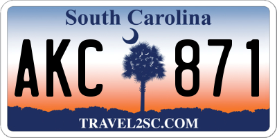 SC license plate AKC871