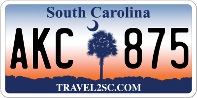 SC license plate AKC875