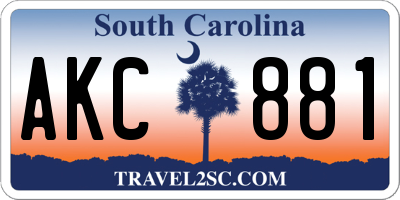 SC license plate AKC881