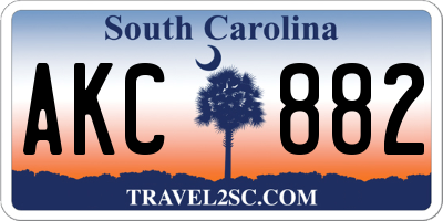 SC license plate AKC882