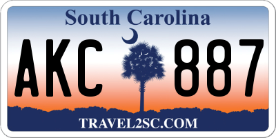 SC license plate AKC887