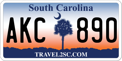 SC license plate AKC890