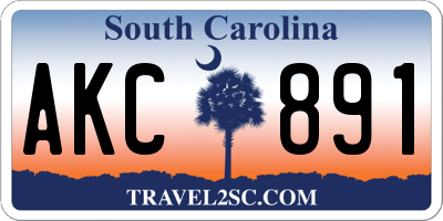 SC license plate AKC891