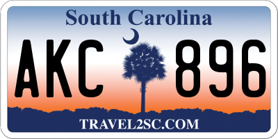 SC license plate AKC896