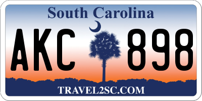 SC license plate AKC898