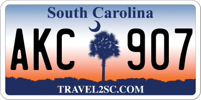 SC license plate AKC907